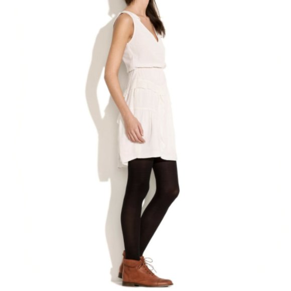 Madewell Silk Chiffon V-Neck Ruffle Tiered Dress - Picture 5 of 7